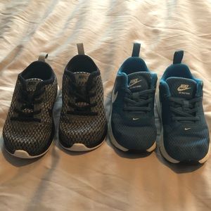 Set of 2 Nike toddler boys shoes. Size 7c.